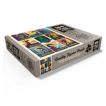 Legends Of The National Parks: Multi-Image Print - Edition 1, Vintage Poster 100 Jigsaw Puzzle box view1