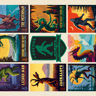 Legends Of The National Parks: Multi-Image Print - Edition 1, Vintage Poster 100 Jigsaw Puzzle 3D Modell