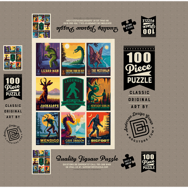 Legends Of The National Parks: Multi-Image Print - Edition 1, Vintage Poster 100 Jigsaw Puzzle box 3D Modell
