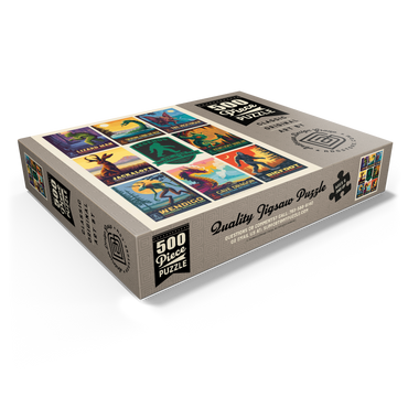 Legends Of The National Parks: Multi-Image Print - Edition 1, Vintage Poster 500 Jigsaw Puzzle box view1