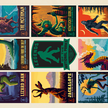Legends Of The National Parks: Multi-Image Print - Edition 1, Vintage Poster 500 Jigsaw Puzzle 3D Modell