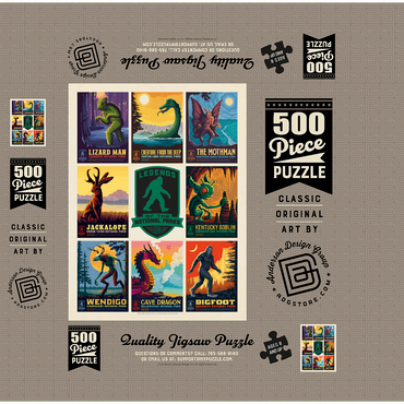 Legends Of The National Parks: Multi-Image Print - Edition 1, Vintage Poster 500 Jigsaw Puzzle box 3D Modell