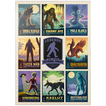 puzzleplate Legends Of The National Parks: Multi-Image Print - Edition 2, Vintage Poster 1000 Jigsaw Puzzle