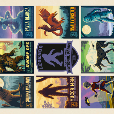 Legends Of The National Parks: Multi-Image Print - Edition 2, Vintage Poster 100 Jigsaw Puzzle 3D Modell