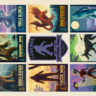 Legends Of The National Parks: Multi-Image Print - Edition 2, Vintage Poster 500 Jigsaw Puzzle 3D Modell