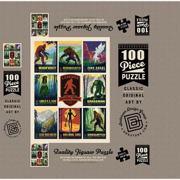 Legends Of The National Parks: Multi-Image Print - Edition 3, Vintage Poster 100 Jigsaw Puzzle box 3D Modell