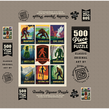 Legends Of The National Parks: Multi-Image Print - Edition 3, Vintage Poster 500 Jigsaw Puzzle box 3D Modell