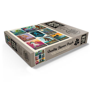 Legends Of The National Parks: Multi-Image Print - Edition 4, Vintage Poster 100 Jigsaw Puzzle box view1