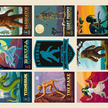 Legends Of The National Parks: Multi-Image Print - Edition 4, Vintage Poster 100 Jigsaw Puzzle 3D Modell