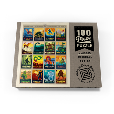 Mythical Creatures From Around The World, Vintage Poster 100 Jigsaw Puzzle box view1