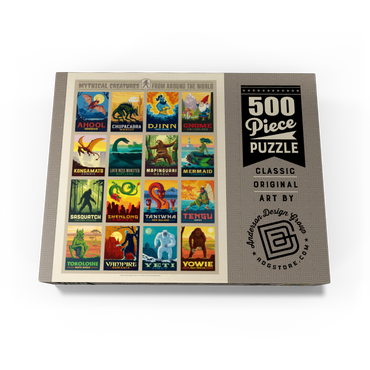 Mythical Creatures From Around The World, Vintage Poster 500 Jigsaw Puzzle box view1