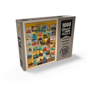 World Travel: Collage Print, Vintage Poster 1000 Jigsaw Puzzle box view1