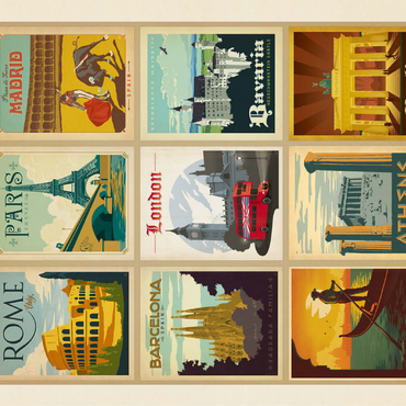 World Travel: Multi-Image Print - Edition 1, Vintage Poster 100 Jigsaw Puzzle 3D Modell