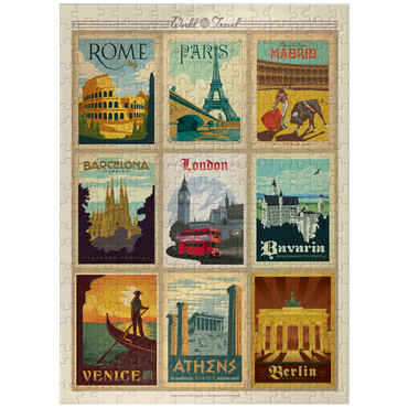 puzzleplate World Travel: Multi-Image Print - Edition 1, Vintage Poster 300 Jigsaw Puzzle