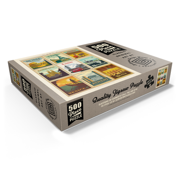 World Travel: Multi-Image Print - Edition 1, Vintage Poster 500 Jigsaw Puzzle box view1