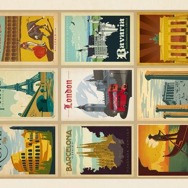 World Travel: Multi-Image Print - Edition 1, Vintage Poster 500 Jigsaw Puzzle 3D Modell