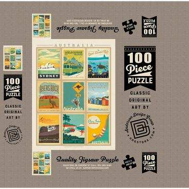 Australia: Multi-Image Print, Vintage Poster 100 Jigsaw Puzzle box 3D Modell