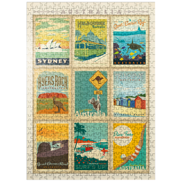 puzzleplate Australia: Multi-Image Print, Vintage Poster 500 Jigsaw Puzzle