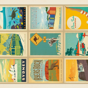 Australia: Multi-Image Print, Vintage Poster 500 Jigsaw Puzzle 3D Modell