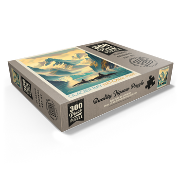 Glacier Bay National Park: Gliding Orcas, Vintage Poster 300 Jigsaw Puzzle box view1