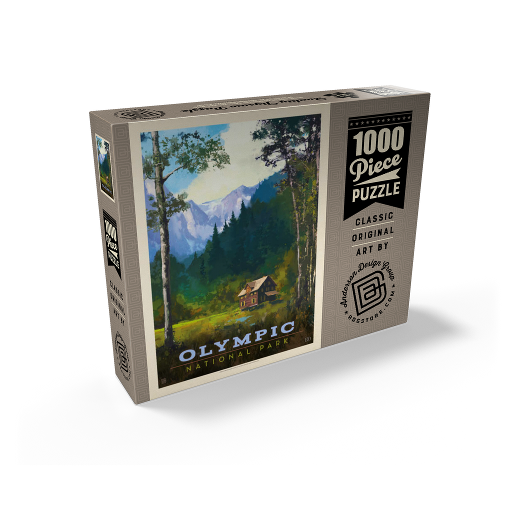 1000 Piece Jigsaw Puzzle - Olympic National Park Enchanted Valley Chalet Vintage Poster For Adults