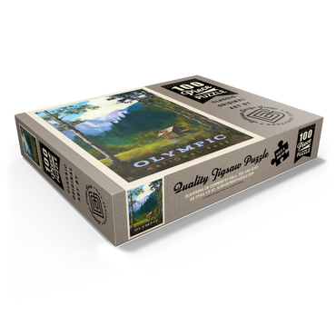 Olympic National Park: Enchanted Valley Chalet, Vintage Poster 100 Jigsaw Puzzle box view1