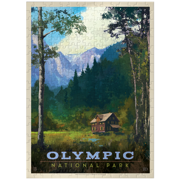puzzleplate Olympic National Park: Enchanted Valley Chalet, Vintage Poster 300 Jigsaw Puzzle