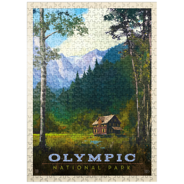 puzzleplate Olympic National Park: Enchanted Valley Chalet, Vintage Poster 500 Jigsaw Puzzle