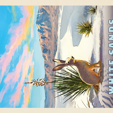 White Sands National Park: Jack Rabbit, Vintage Poster 500 Jigsaw Puzzle 3D Modell