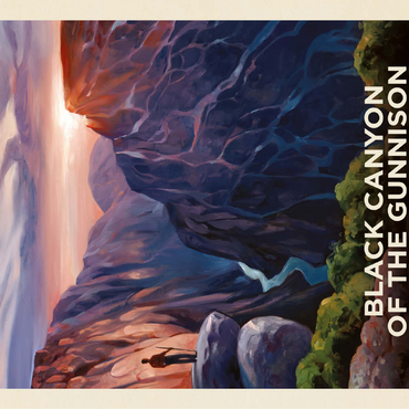 Black Canyon Of The Gunnison National Park: River View, Vintage Poster 100 Jigsaw Puzzle 3D Modell