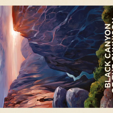 Black Canyon Of The Gunnison National Park: River View, Vintage Poster 500 Jigsaw Puzzle 3D Modell