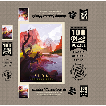 Zion National Park: Ringtail, Vintage Poster 100 Jigsaw Puzzle box 3D Modell