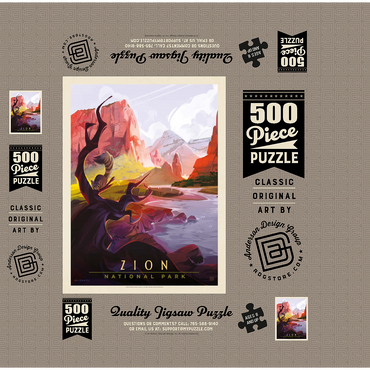 Zion National Park: Ringtail, Vintage Poster 500 Jigsaw Puzzle box 3D Modell