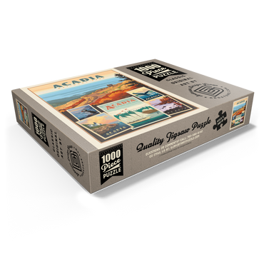 Acadia National Park: Collage Print, Vintage Poster 1000 Jigsaw Puzzle box view1