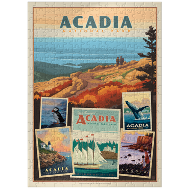 puzzleplate Acadia National Park: Collage Print, Vintage Poster 300 Jigsaw Puzzle
