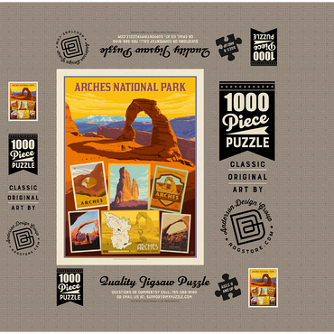 Arches National Park: Collage Print, Vintage Poster 1000 Jigsaw Puzzle box 3D Modell
