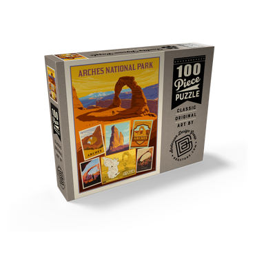 Arches National Park: Collage Print, Vintage Poster 100 Jigsaw Puzzle box view2