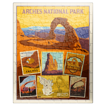 puzzleplate Arches National Park: Collage Print, Vintage Poster 100 Jigsaw Puzzle