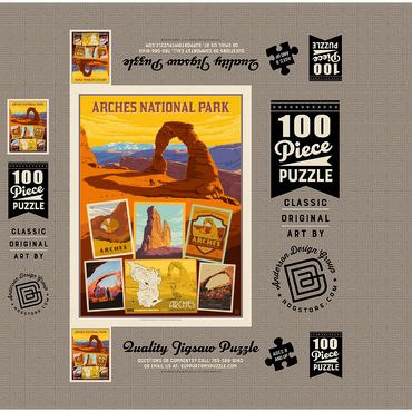 Arches National Park: Collage Print, Vintage Poster 100 Jigsaw Puzzle box 3D Modell
