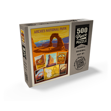 Arches National Park: Collage Print, Vintage Poster 500 Jigsaw Puzzle box view2