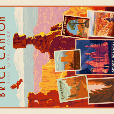 Bryce Canyon National Park: Collage Print, Vintage Poster 100 Jigsaw Puzzle 3D Modell
