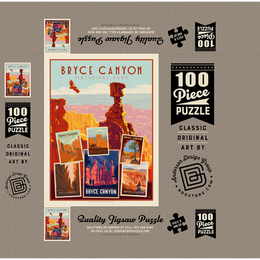 Bryce Canyon National Park: Collage Print, Vintage Poster 100 Jigsaw Puzzle box 3D Modell