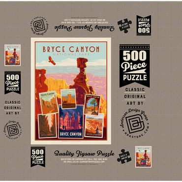 Bryce Canyon National Park: Collage Print, Vintage Poster 500 Jigsaw Puzzle box 3D Modell