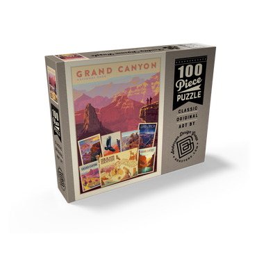 Grand Canyon National Park: Collage Print, Vintage Poster 100 Jigsaw Puzzle box view2