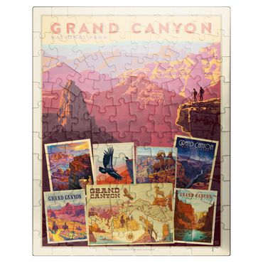 puzzleplate Grand Canyon National Park: Collage Print, Vintage Poster 100 Jigsaw Puzzle