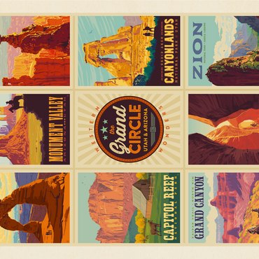 Grand Circle National Parks: Multi-Image Design, Vintage Poster 1000 Jigsaw Puzzle 3D Modell