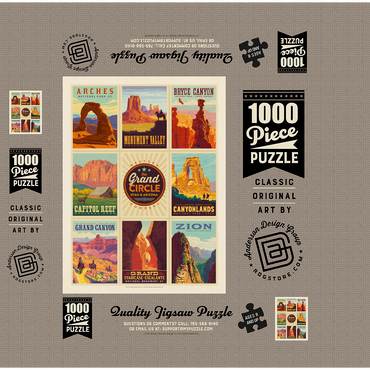 Grand Circle National Parks: Multi-Image Design, Vintage Poster 1000 Jigsaw Puzzle box 3D Modell