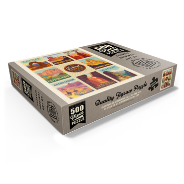 Grand Circle National Parks: Multi-Image Design, Vintage Poster 500 Jigsaw Puzzle box view1
