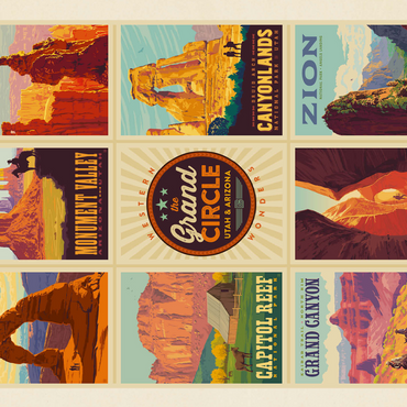 Grand Circle National Parks: Multi-Image Design, Vintage Poster 500 Jigsaw Puzzle 3D Modell