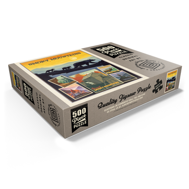 Great Smoky Mountains National Park: Collage Print, Vintage Poster 500 Jigsaw Puzzle box view1